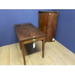 Pembroke table and a hanging bowfront corner cupboard Condition: Considerable wear to both