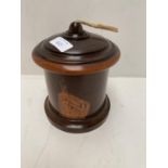 string box, in wooden casket, 16cm, High