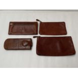 Mulberry, leather spectacle case, a wallet with zips & card holders and 2 zipped small leather