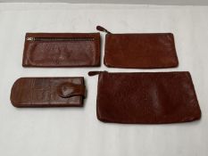 Mulberry, leather spectacle case, a wallet with zips & card holders and 2 zipped small leather