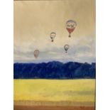 GEORGE S WISSINGER (C20th ), oil, Ballooning in the Cotswolds, 2019, 50 x 39.5cm, framed. Condition: