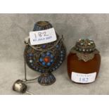 Two Mongolian style snuff bottles. (2)