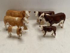 Border Fine Arts, Hereford Bull A 4580, Hereford Cow A4583, Hereford Calf, A4586, Simmental Bull A
