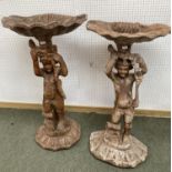 Pair of carved wooden figures, as Putti/Cherubs, approx. 97cm High, condition, some minor wear,