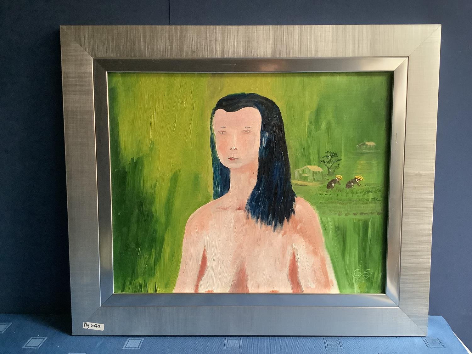 GEORGE S WISSINGER. Modern Oil , framed, "A Chinese girl called Eis, 39 x 48.5cm - Image 2 of 2