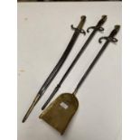 3 bayonet fire irons, condition see images