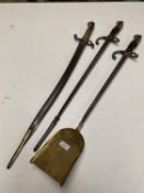 3 bayonet fire irons, condition see images
