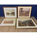 4 framed and glazed watercolours