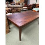 Good French chestnut large extending plank top dining/kitchen table, 108cmWide x 200 closed, x 360cm