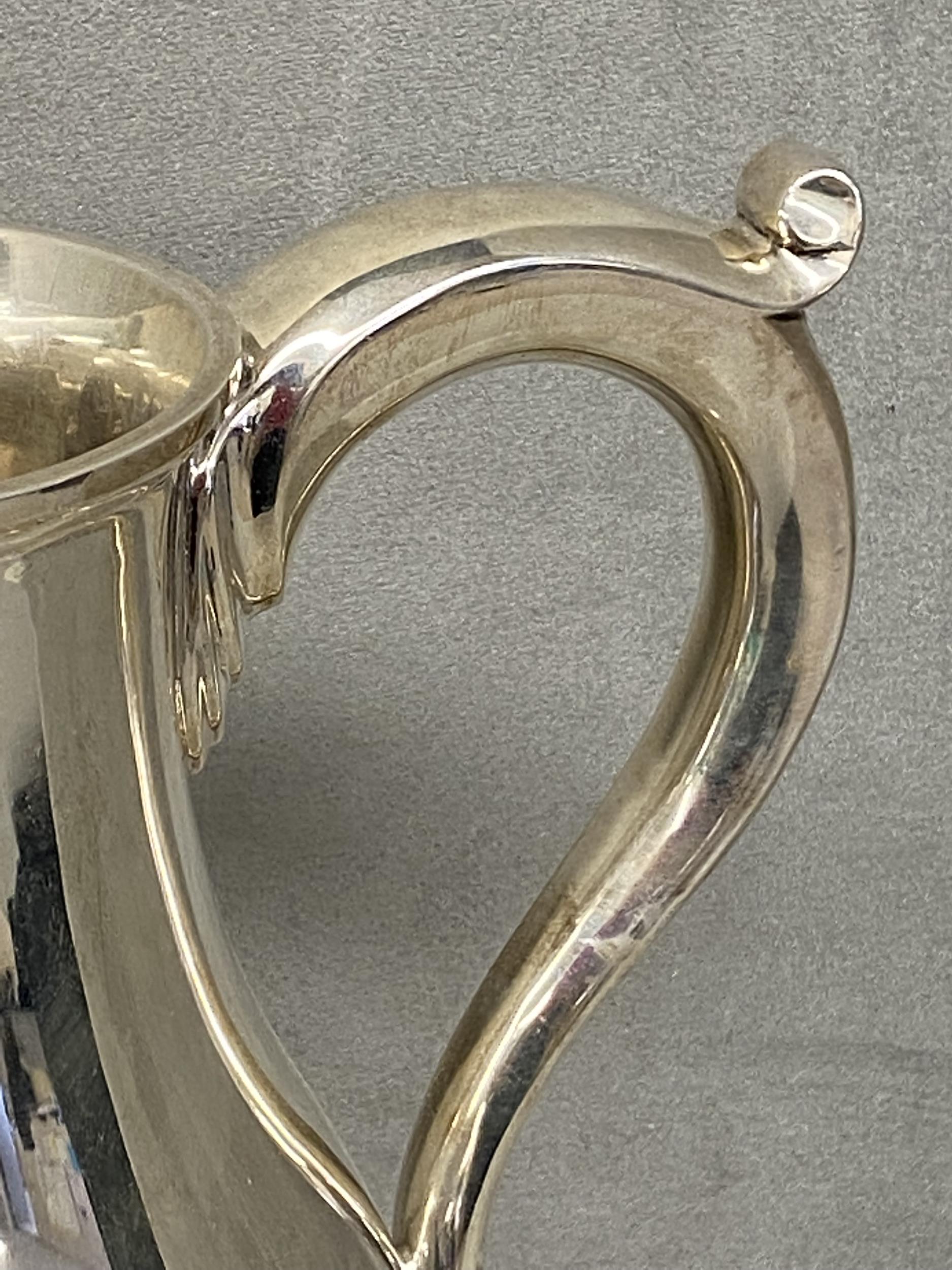 Hallmarked Silver wine jug, the baluster body with a scroll spout & handle 22cm by Richard Conyns - Image 3 of 6