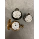 Yellow metal gilt silver watch, pear case ladies French silver watch