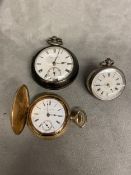 Yellow metal gilt silver watch, pear case ladies French silver watch