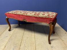 French duet piano stool with red tapestry seat