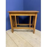 Honey coloured oak Arts & Crafts style narrow side table
