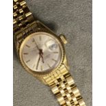 ROLEX, ladies oyster perpetual date just, superlative chronometer, on a Rolex oyster 18ct gold