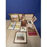 A quantity of cigarette cards, cigarette advertising art and railwayana art