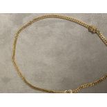 9 ct gold flat link necklace, 14g