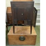Pine trunk and a gents washstand with opening top, and no fitted interior