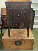 Pine trunk and a gents washstand with opening top, and no fitted interior