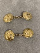 Pair of 9ct gold double buttoned chain cufflinks