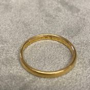 22ct gold wedding band, 5g, size U