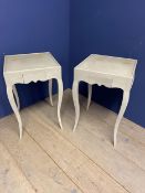 Pair grey painted side/bedside tables