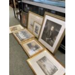 Quantity of pictures and prints, modern prints, etching prints, some labelled verso, Pastel drawing,