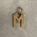 9ct gold pendent "M" , Gucci , 4 g