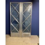 Pair of C20th French bistro style tall aluminium glazed panels