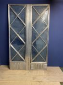 Pair of C20th French bistro style tall aluminium glazed panels