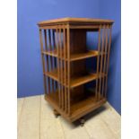 Large revolving book case, 115cm high, Condition, some wear to the top
