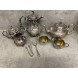 Silver plate tea set, see images for details