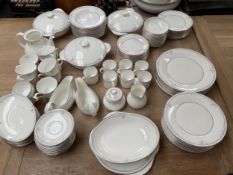 Royal Doulton bone china dinner service, Carnation, approx 122 pieces in total, as new, see photos
