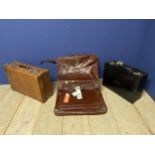 A Mappin and Webb, leather suitcase, a brown leather case, and a Bally brown leather holdall