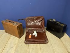 A Mappin and Webb, leather suitcase, a brown leather case, and a Bally brown leather holdall