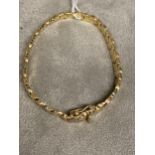 14k gold tri-coloured gold fancy link bracelet, 12 grams approx