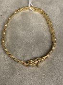 14k gold tri-coloured gold fancy link bracelet, 12 grams approx