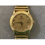 18ct gold plated Raymond Weil automatic ladies wrist watch, on integral strap