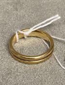 9ct Hallmarked double band gold ring 4.7g