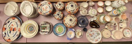 Qty of china to include ironstone plates and covered dishes, Verona, qty Poole pottery &