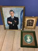 Frames oil painting study of His Royal Highness Prince Charles singed lower right McIntyre. 61 x