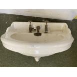 White semi-circular French Sink and taps (some wear)