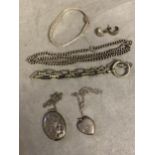Collection of sterling silver and white metal items, 60grams