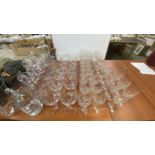 Qty of good glass wear including wine glasses, decanters & jugs