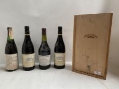 Six bottles of various wine, see images for details