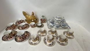 Qty of china to include Royal Crown Derby, Crown Staffordshire, Richard Ginori, Italian coffee