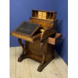 C19th walnut piano top jumping jack Davenport, 870cH x 570cmW