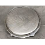 Circular Hallmarked Silver tray with chased mounts to the border, 91.5cm diam by Edward Barnard &