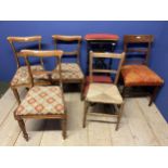 A quantity of chairs, to include a Pre Dieu, 3 Victorian tulip wood needlepoint seat chairs, rush