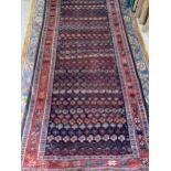 Persian rug runner, with all over red ground and stylized borders, approx. 142 x 292cm